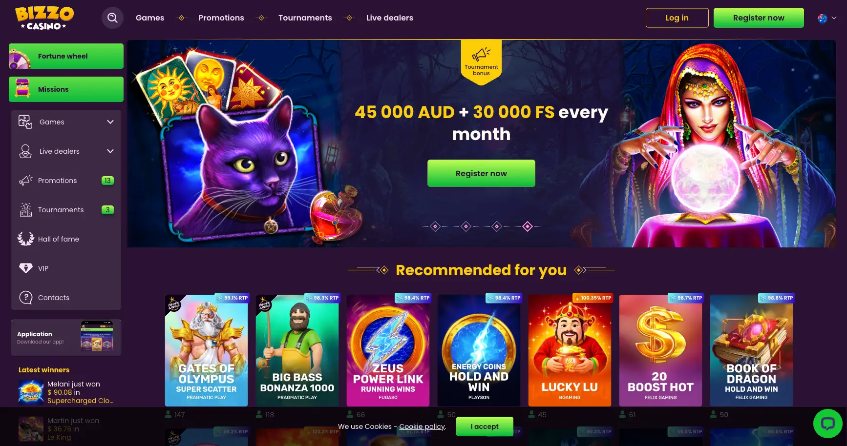 Bizzo main page